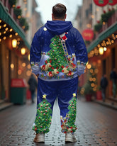 Men's Big & Tall Christmas Tree Santa Elk Hoodie Set of Two